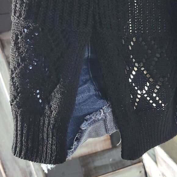 Black Duster Sweater Top Size XS Pink Republic - Picture 9 of 10